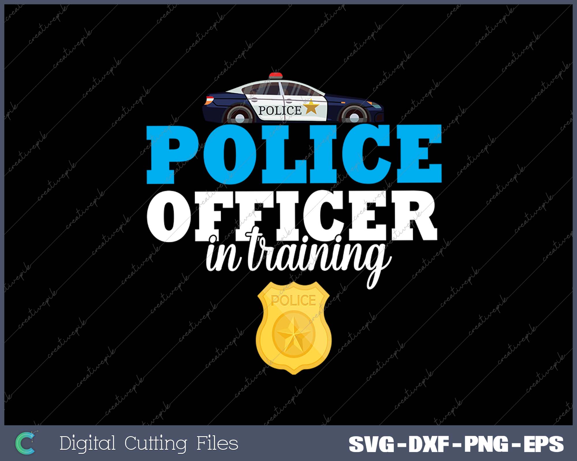 Police Officer In Training Funny Kid Cop Policeman SVG PNG Cutting Printable Files